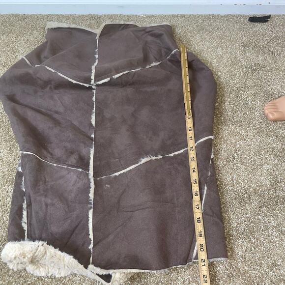 OnTheLand furry vest faux suede sleeveless sherpa comfort SZ M fuzzy comfort - Picture 8 of 12